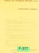 Fanuc AC Spindle Motor Series Operations B-53424E 06 Manual 1981